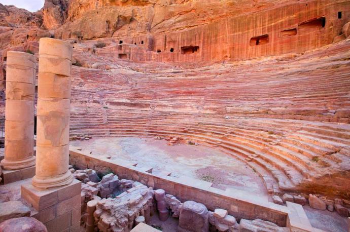 Petra theater ruins in Jordan