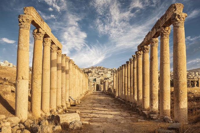 Jerash columns in Jordan