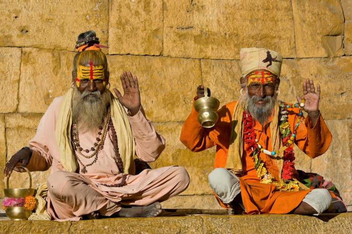 Indian priests on the street