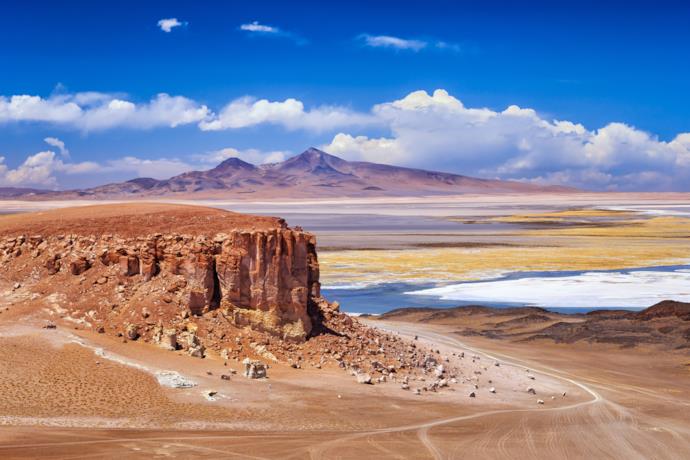 View of Salar de Tara in Atacama desert, Chile