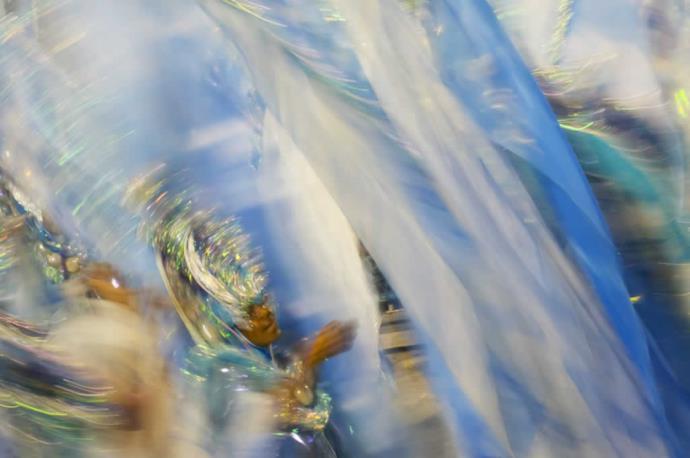 Rio Carnival blue dancers