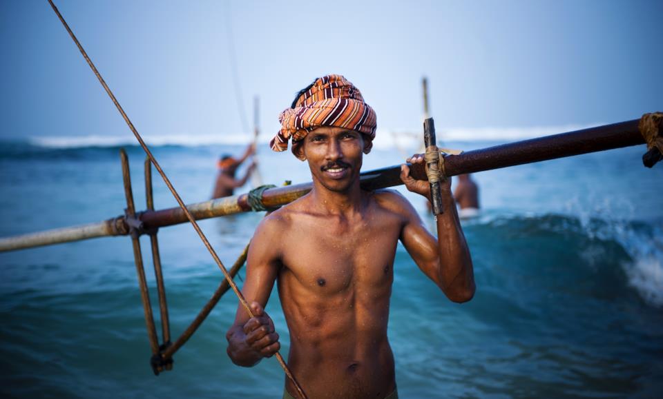Smiling local fisherman in Sri Lanka
