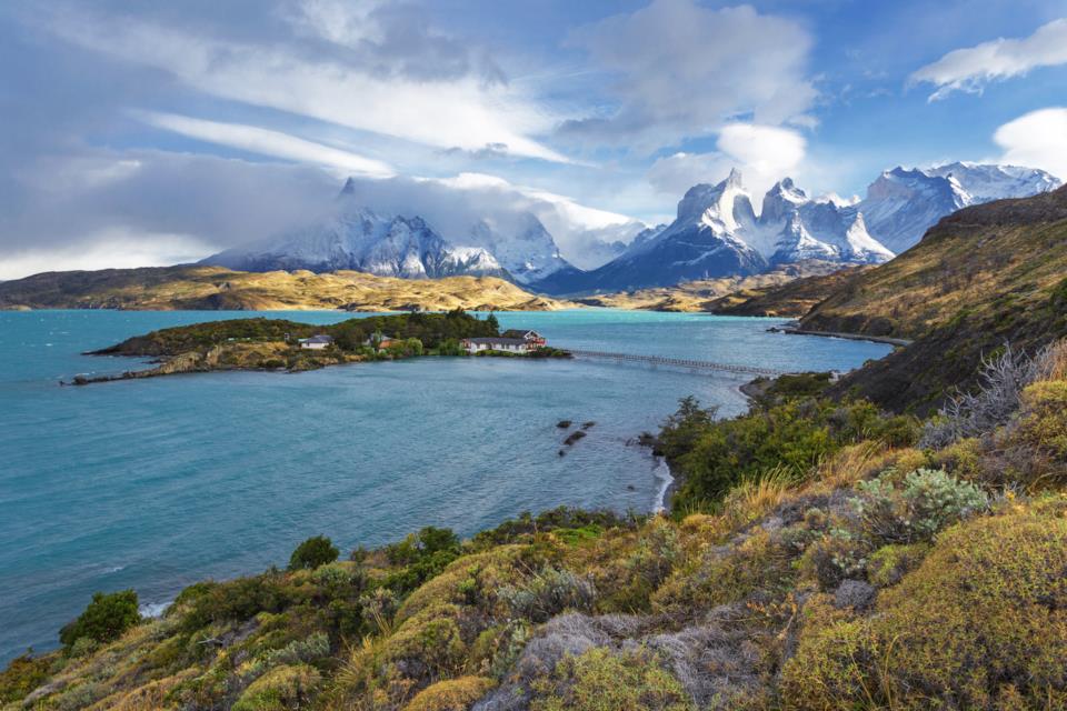 Panorama del Parco nazionale Torres del Paine in Cile