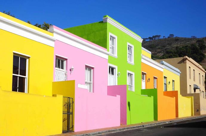 Le case colorate del quartiere Malay o Bo Kaap, Sudafrica