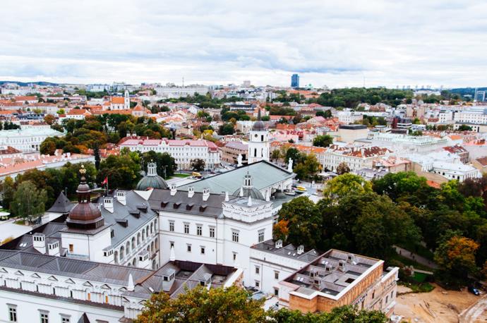 Panorama di Vilnius in inverno