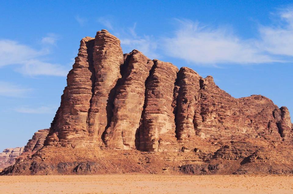 Formazione rocciosa nel Wadi Rum in Giordania
