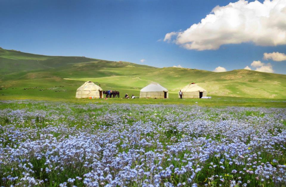 Yurte tipiche in Kirghizistan