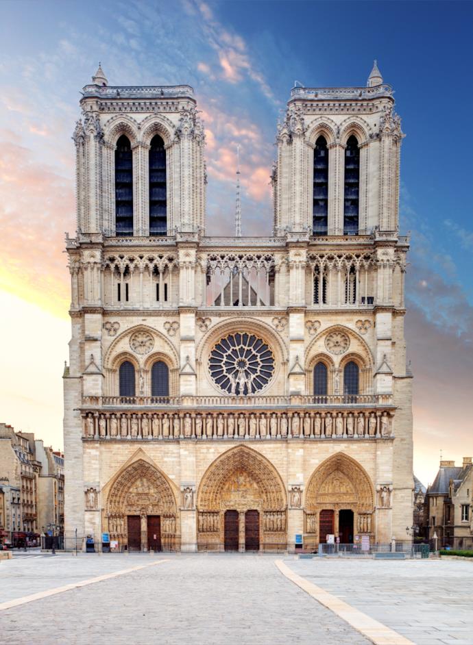 La facciata di di Notre Dame