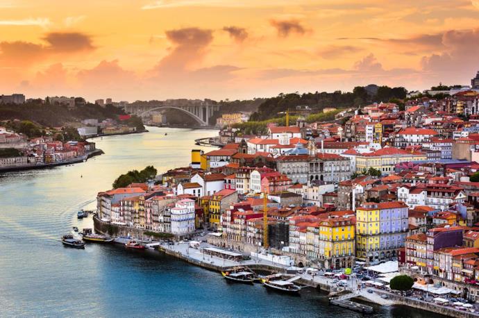 Veduta di Oporto in Portogallo