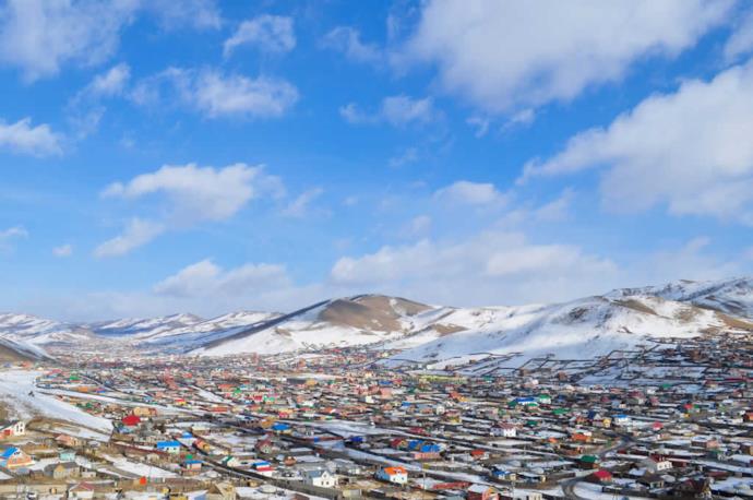 Panorama di Ulan Bator in Mongolia