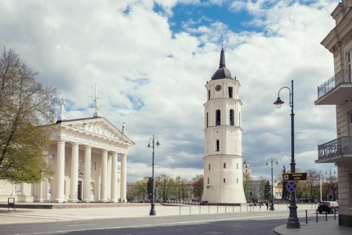 La neoclassica Cattedrale di Vilnius