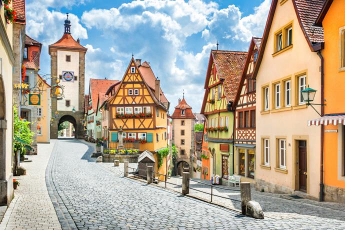 Città storica di Rothenburg ob der Tauber in Baviera, Germania
