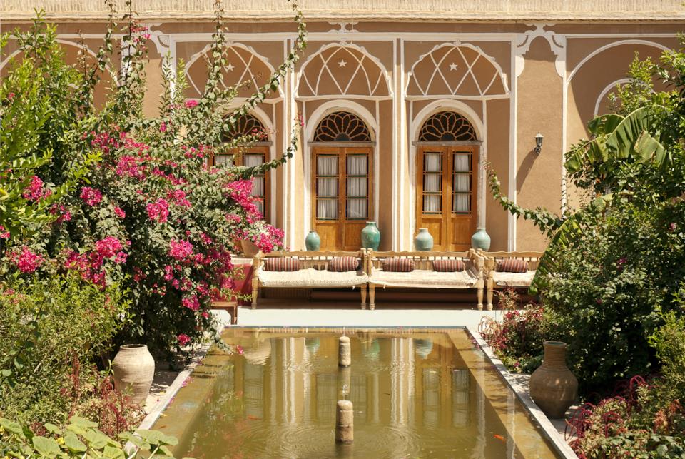 Giardino di un hotel di Yazd in Iran