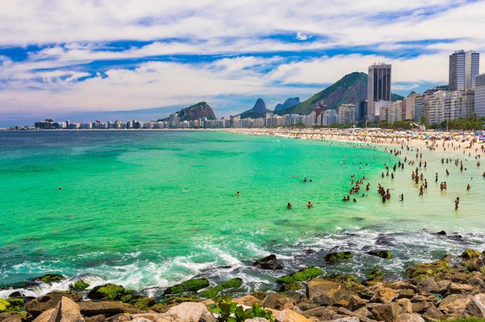 Spiaggia di Copacabana a Rio de Janeiro in Brasile