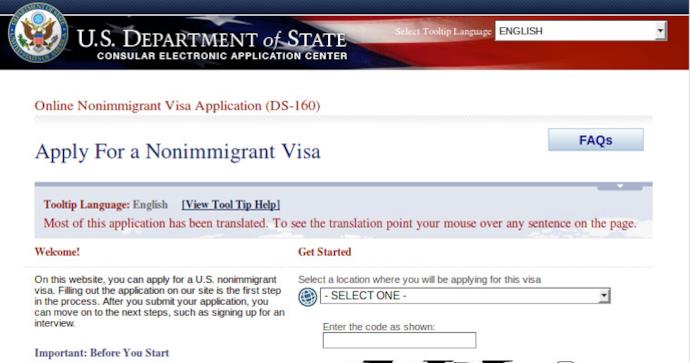 Domanda per Nonimmigrant Visa