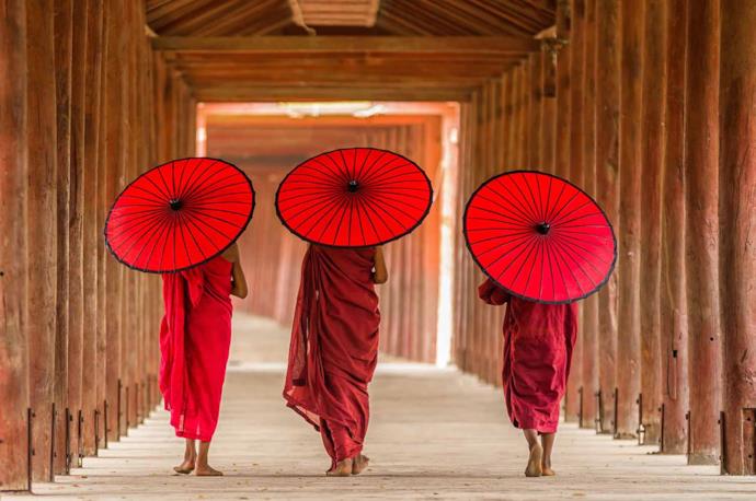 Monaci buddisti in Myanmar