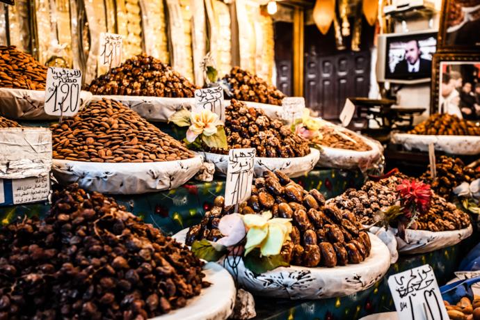 Uno stand al mercato in Marocco