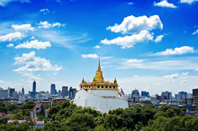 Il tempio di Wat Saket a Bangkok in Thailandia