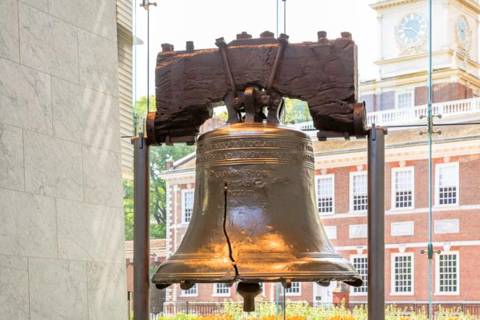 La Liberty Bell esposta nel cuore dell'Independence National Historical Park