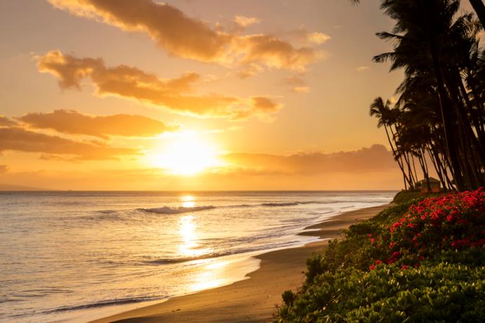 Una romantica spiaggia a Maui