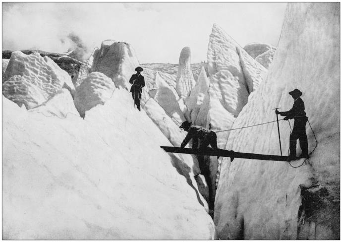 Alpinisti sul Monte Bianco