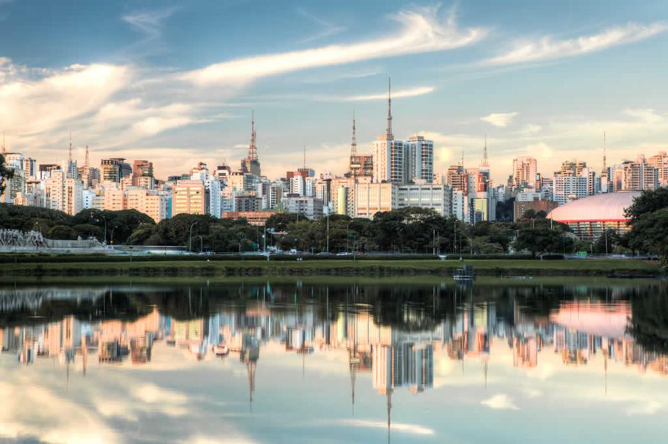 Panorama di grattacieli a San Paolo in Brasile