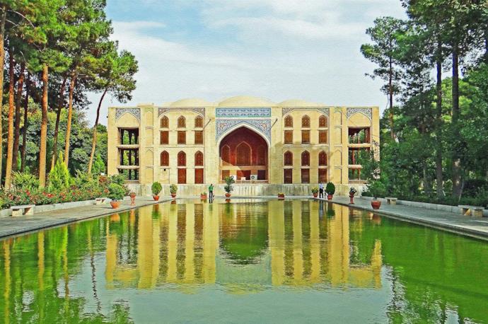 Chehel Sotoun, giardino persiano a Isfahan, Iran