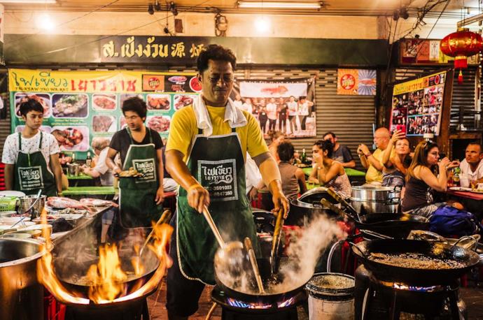 Bancarelle di street food a Bangkok