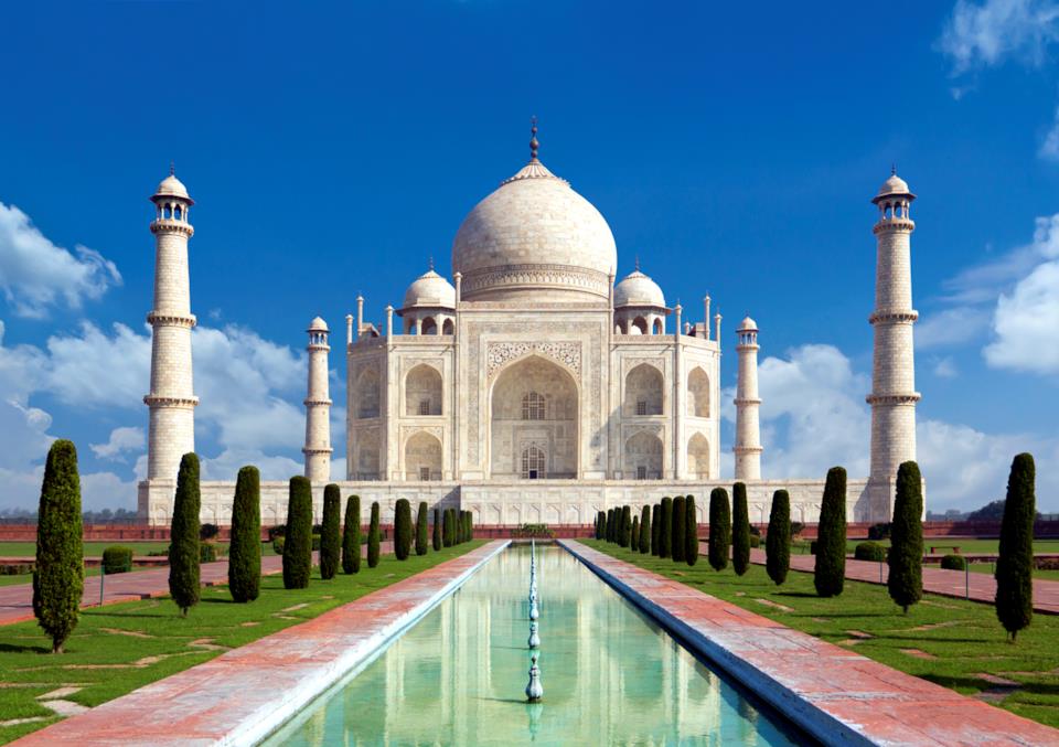 Veduta del Taj Mahal ad Agra in India