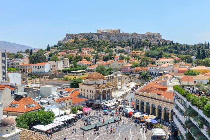 Vista del quartiere ateniese di Monastiraki