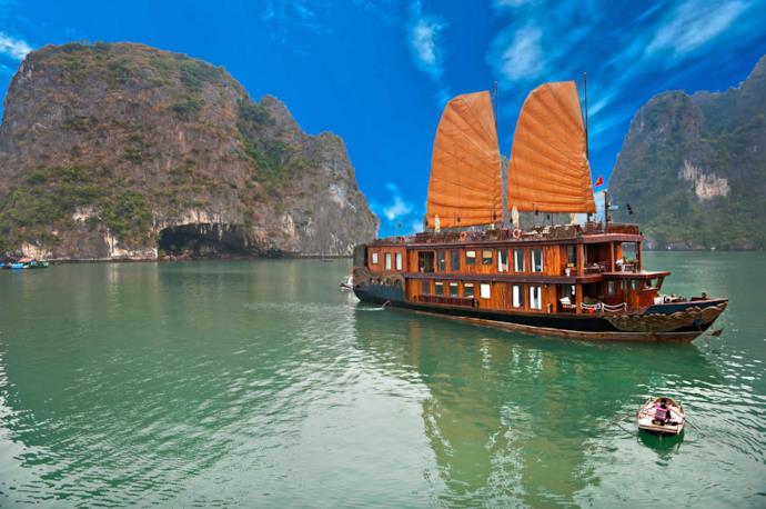 Imbarcazione in Halong Bay, Vietnam