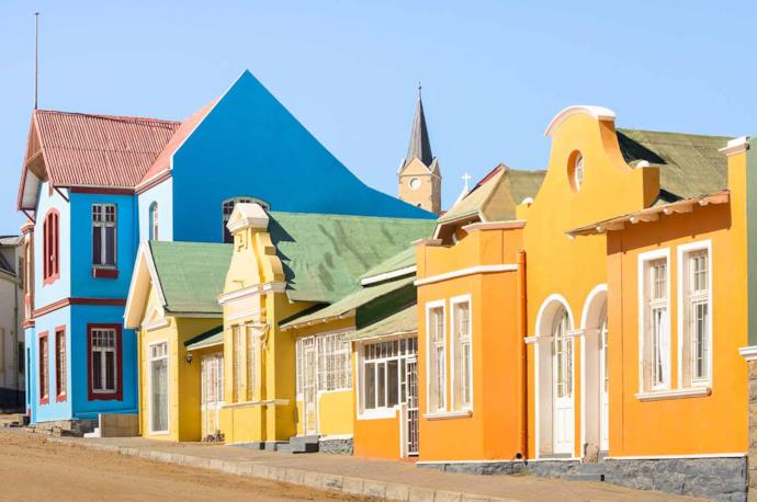 Case colorate a Luderitz, Namibia