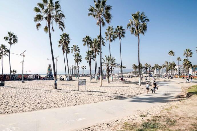 Spiaggia di Venice Beach a Los Angeles, Usa