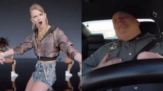 Shake It Off di Taylor Swift conquista un poliziotto in auto, ecco il video virale